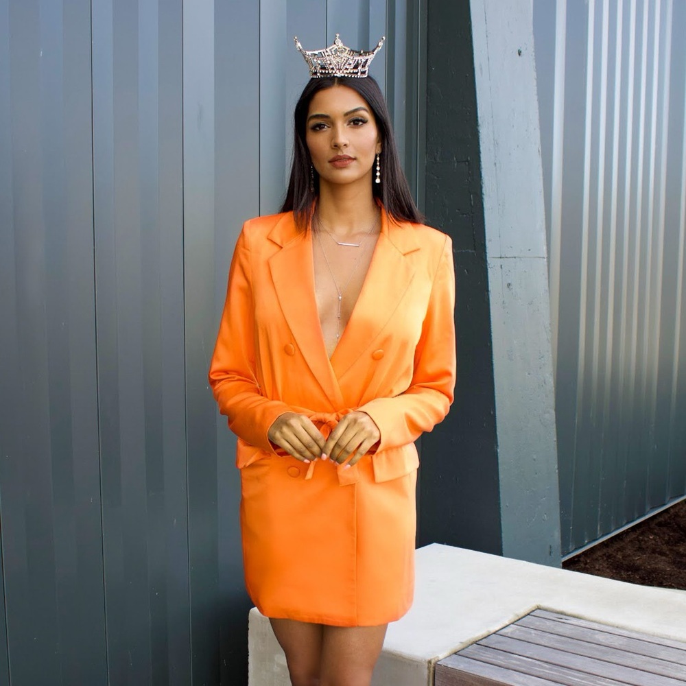 NAKED WARDROBE | Orange Blazer Dress